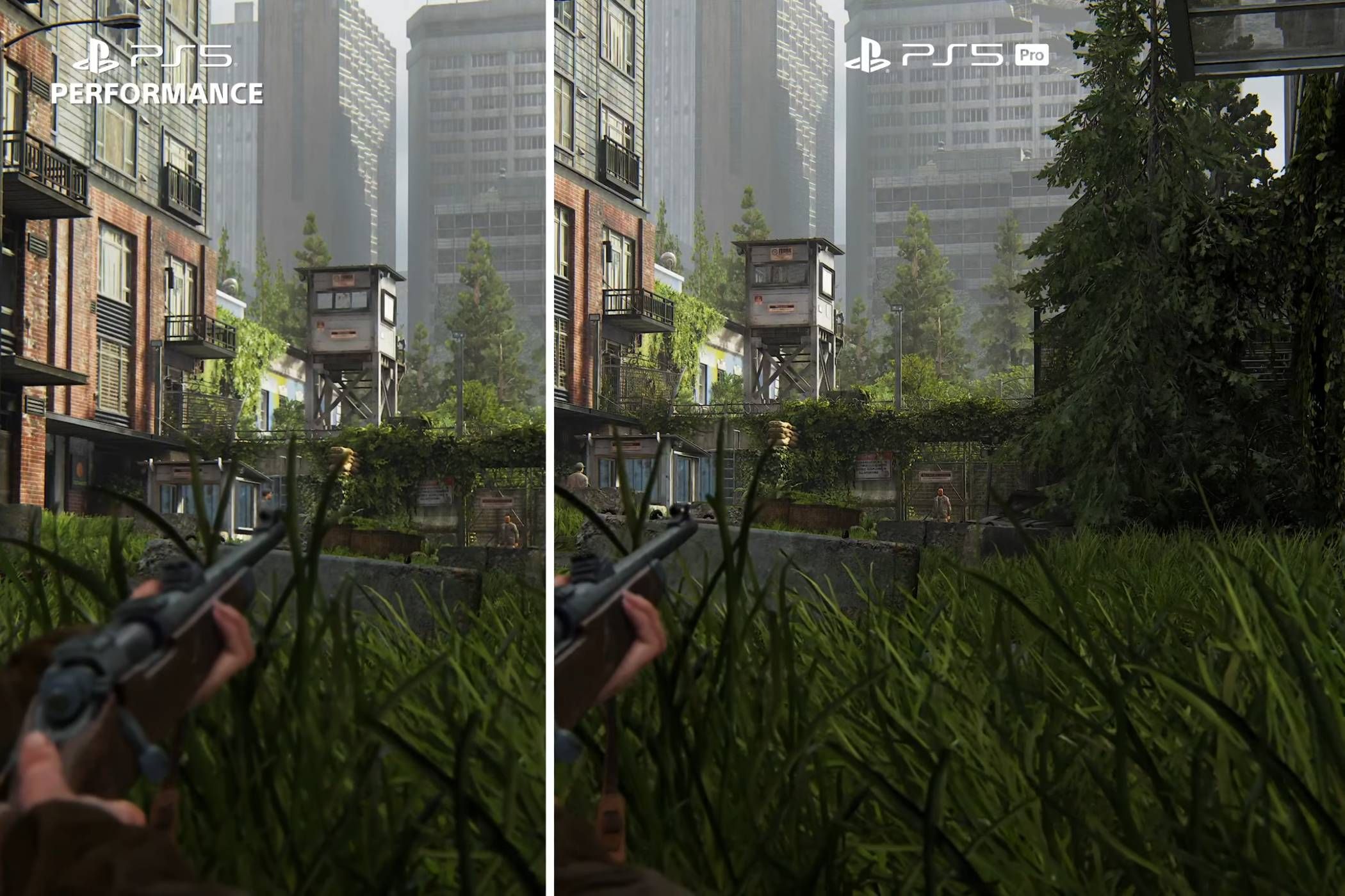 PS5 Pro Technical Presentation side by side comparison The Last of Us.