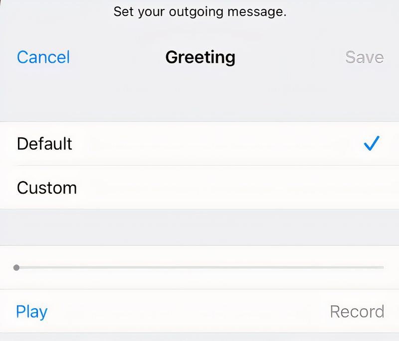 Record new iPhone voicemail to personalize it as needed.