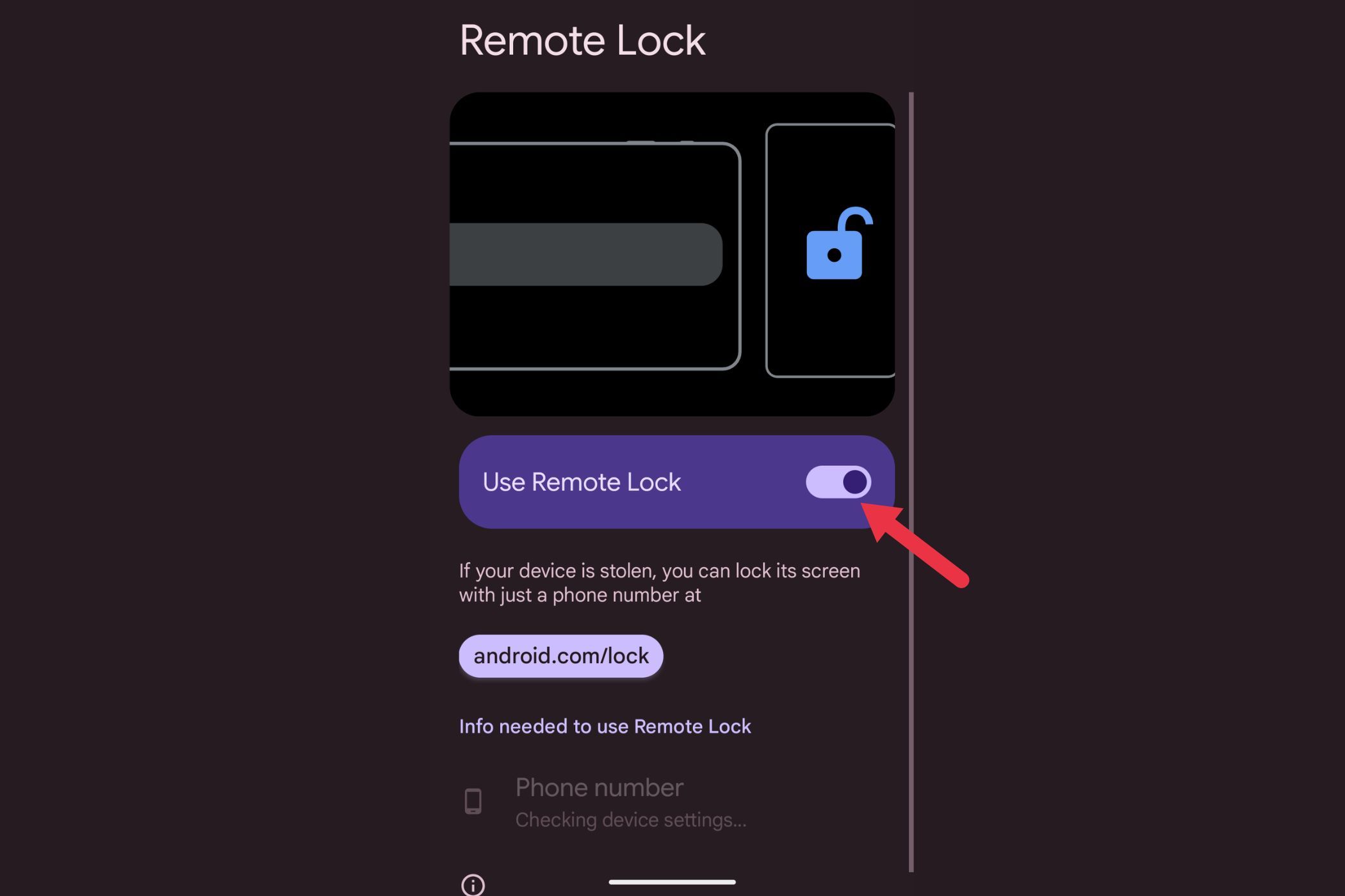 Remote Lock Setting Step 2