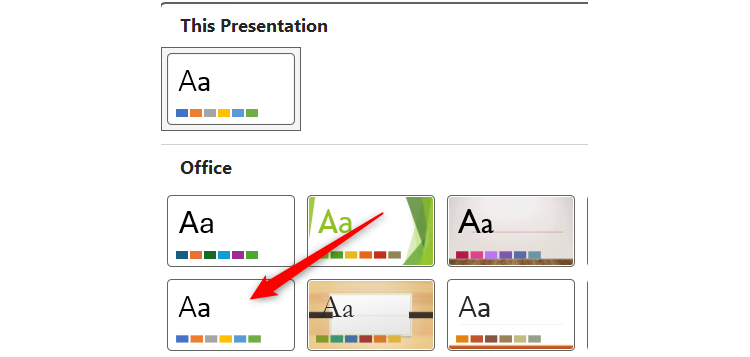 The theme library in PowerPoint