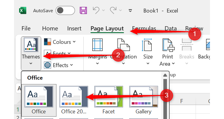 The Excel ribbon