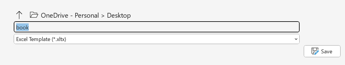 The save dialog in Excel