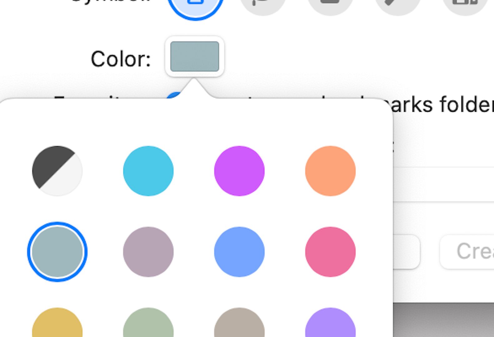 Viewing additional profile colors in Safari.