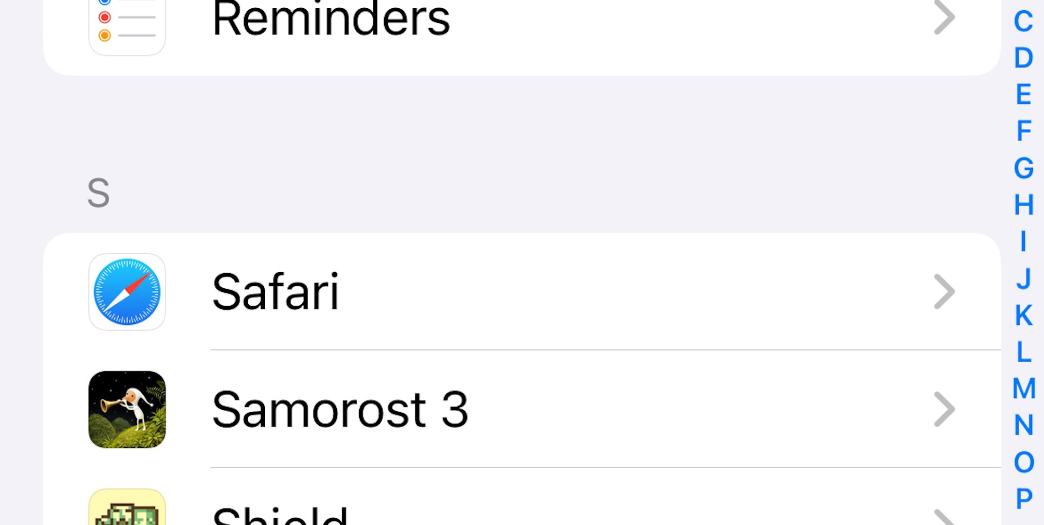 Opening Safari app settings on an iPhone.