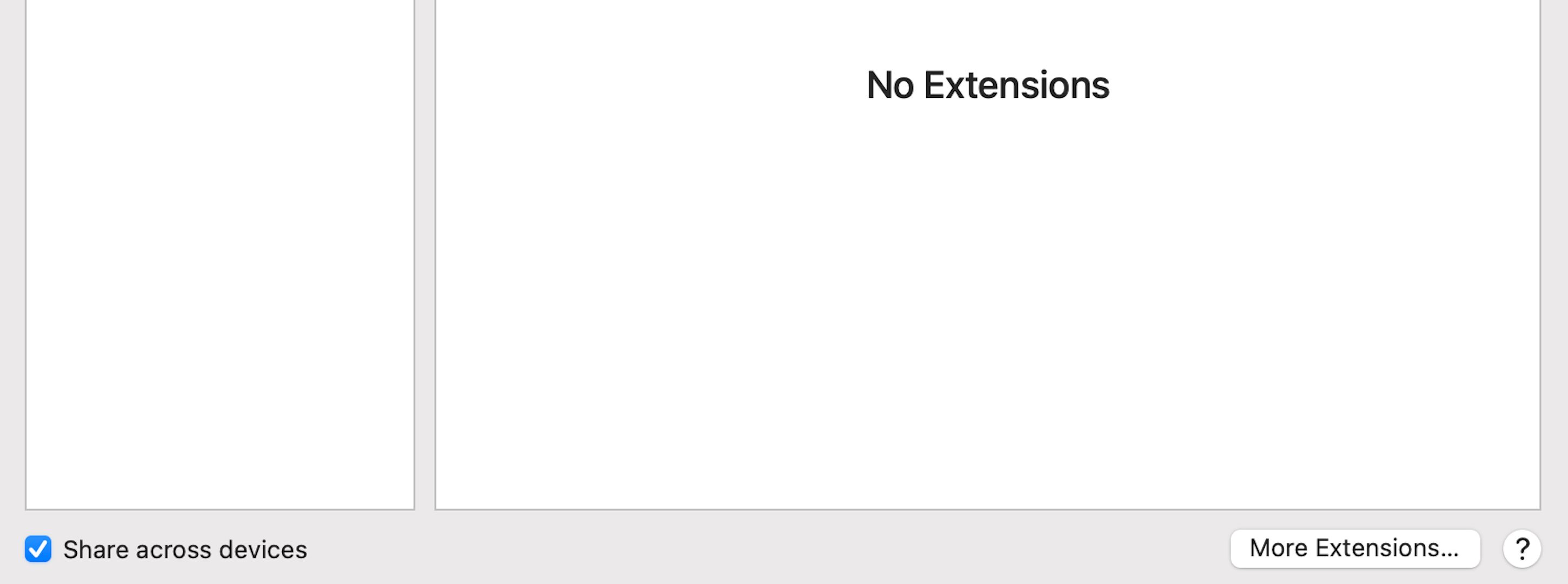 Safari profile extensions menu on a Mac.