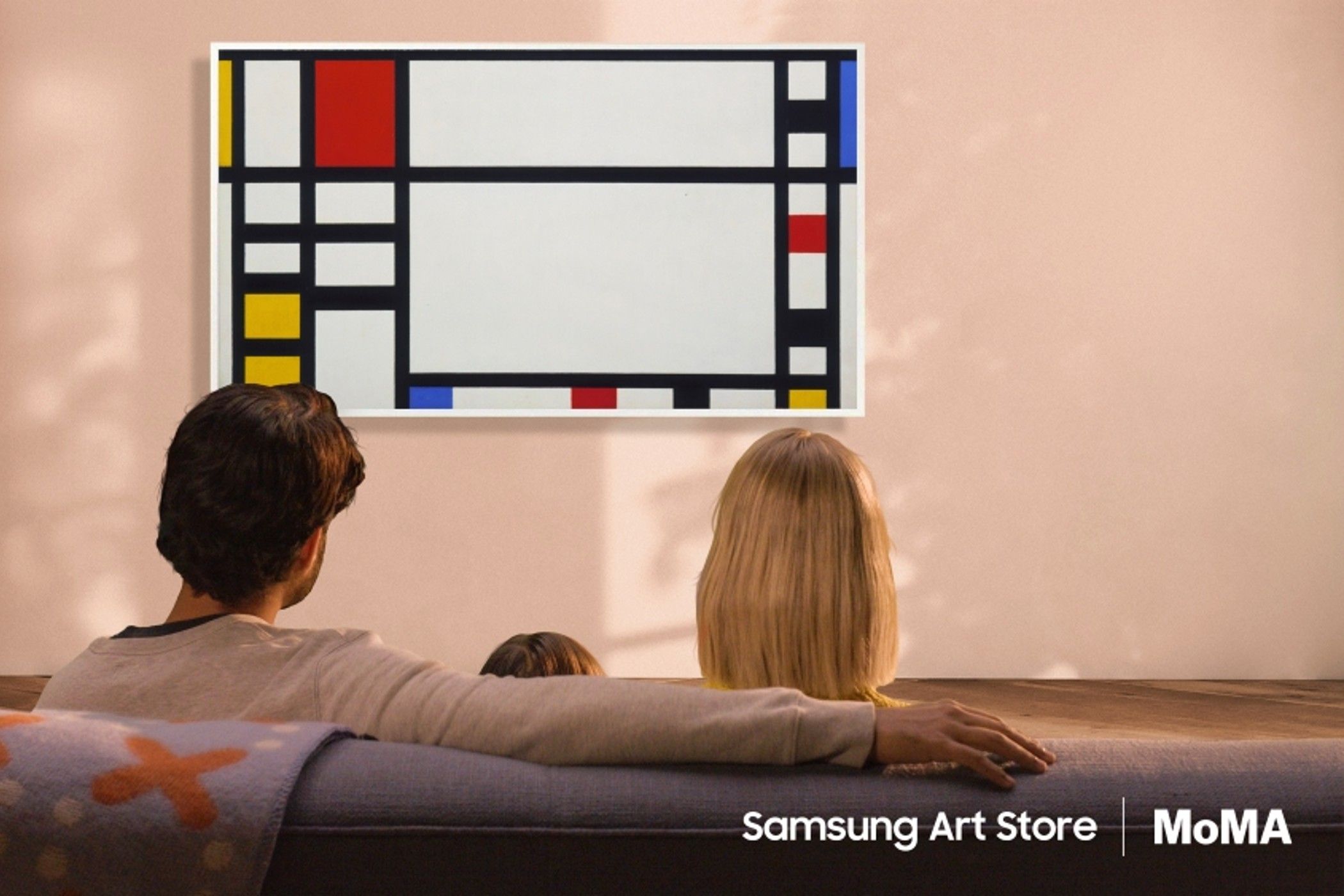 Samsung The Frame showing Piet Mondrian’s Trafalgar Square from the Museum of Modern Art