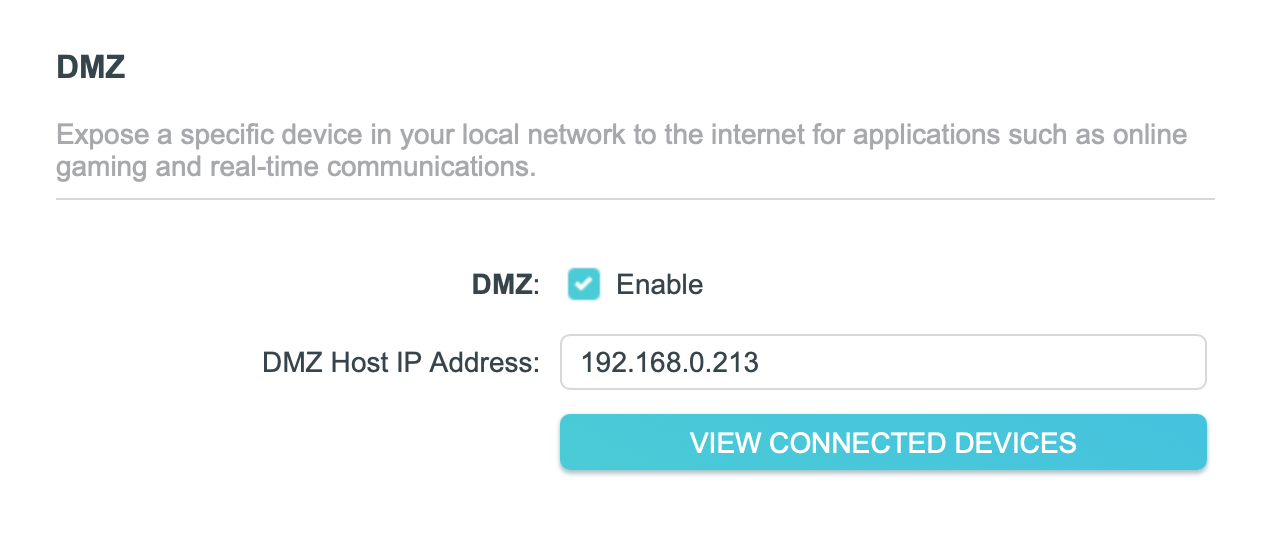 Setting up a DMZ on a TP-Link router.