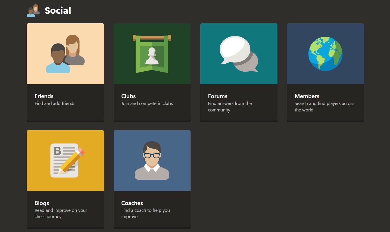 Screenshot of the Chess.com Social tab.