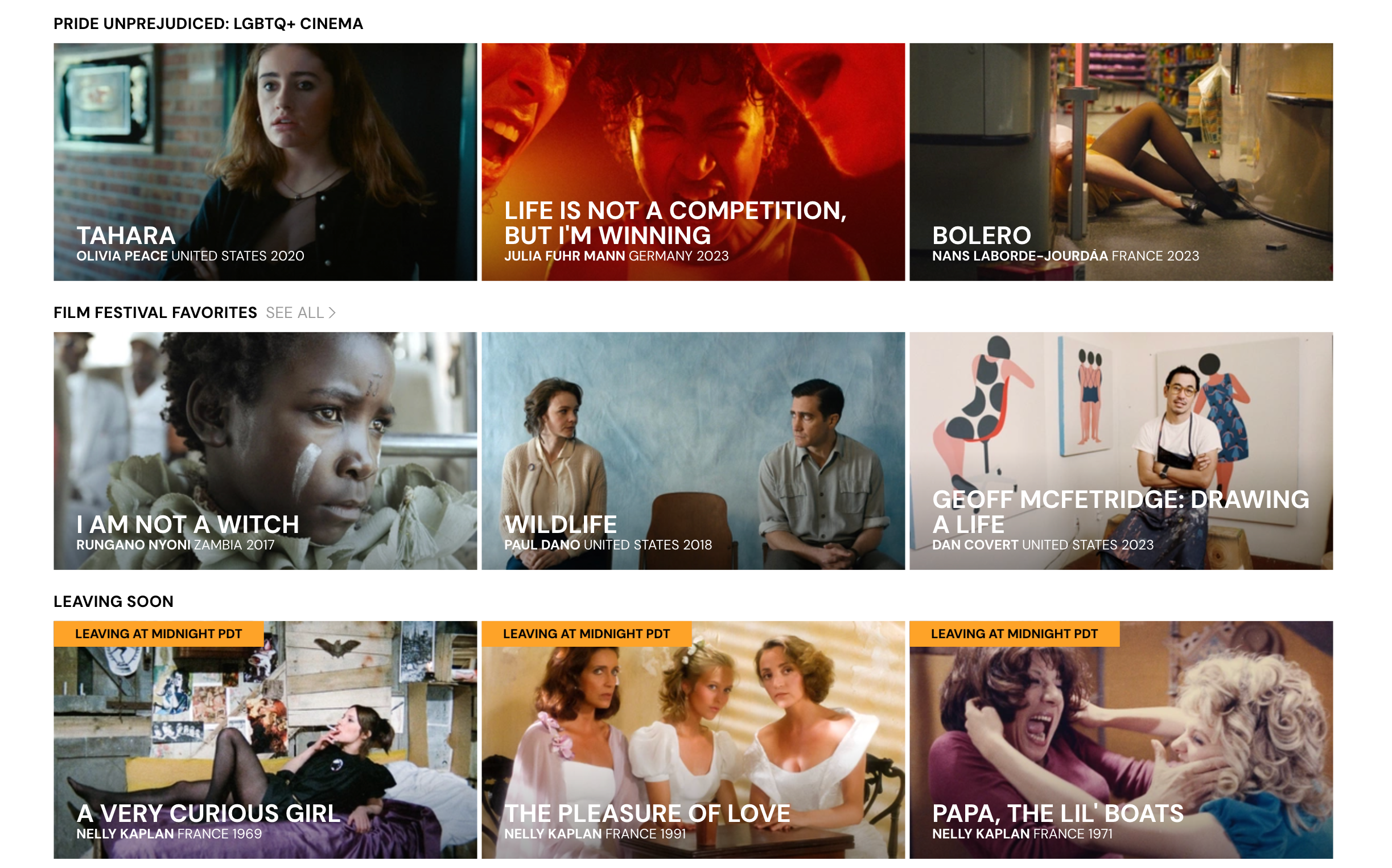 A look at MUBI"s catalog.