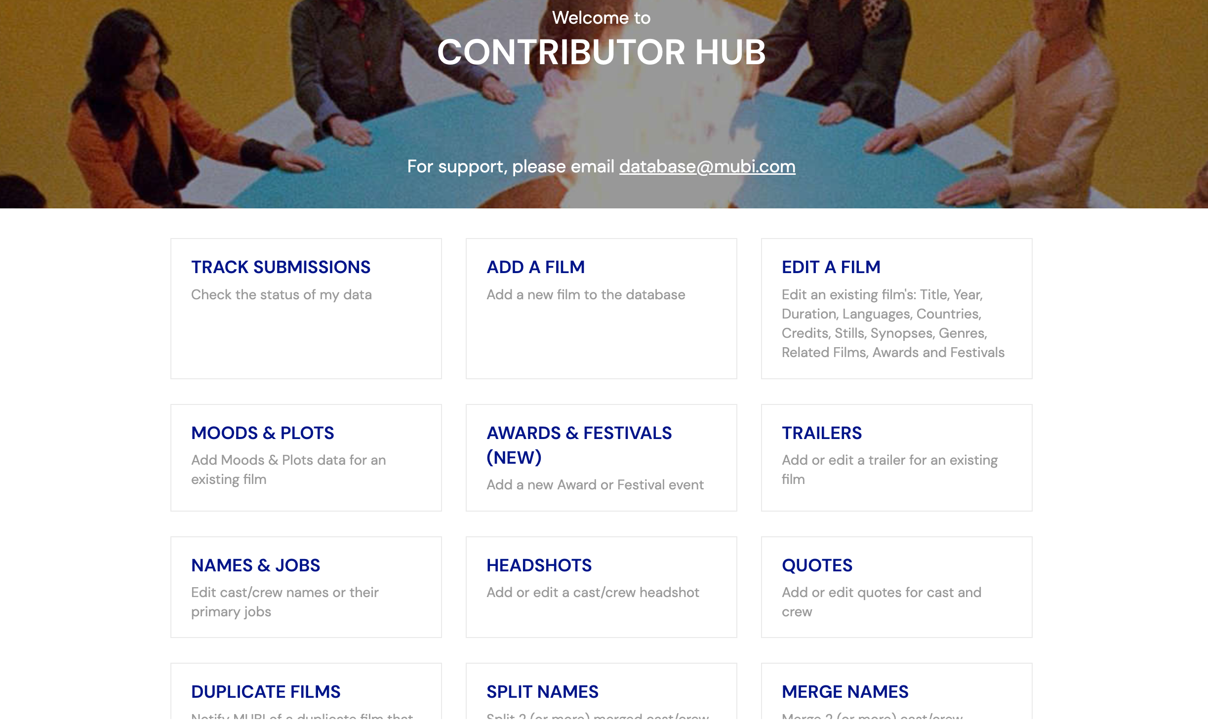 MUBI's Contributor Hub.