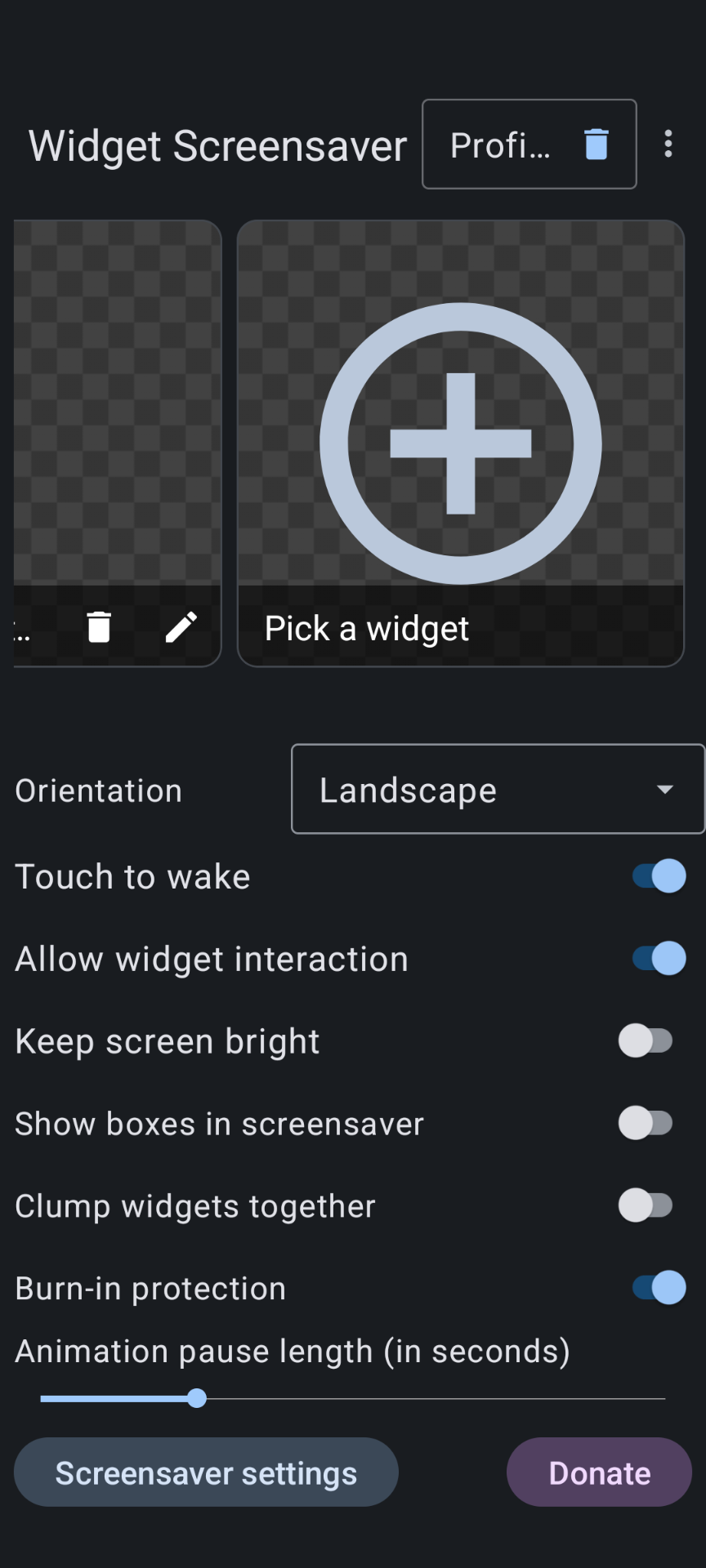 Widget Screensaver for Android.