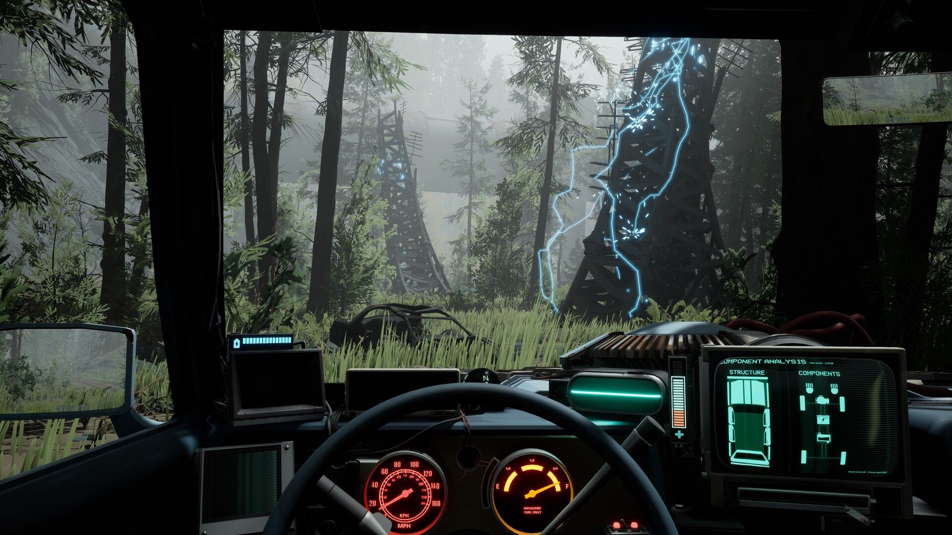 A promotional screenshot from the game "Pacific Drive."