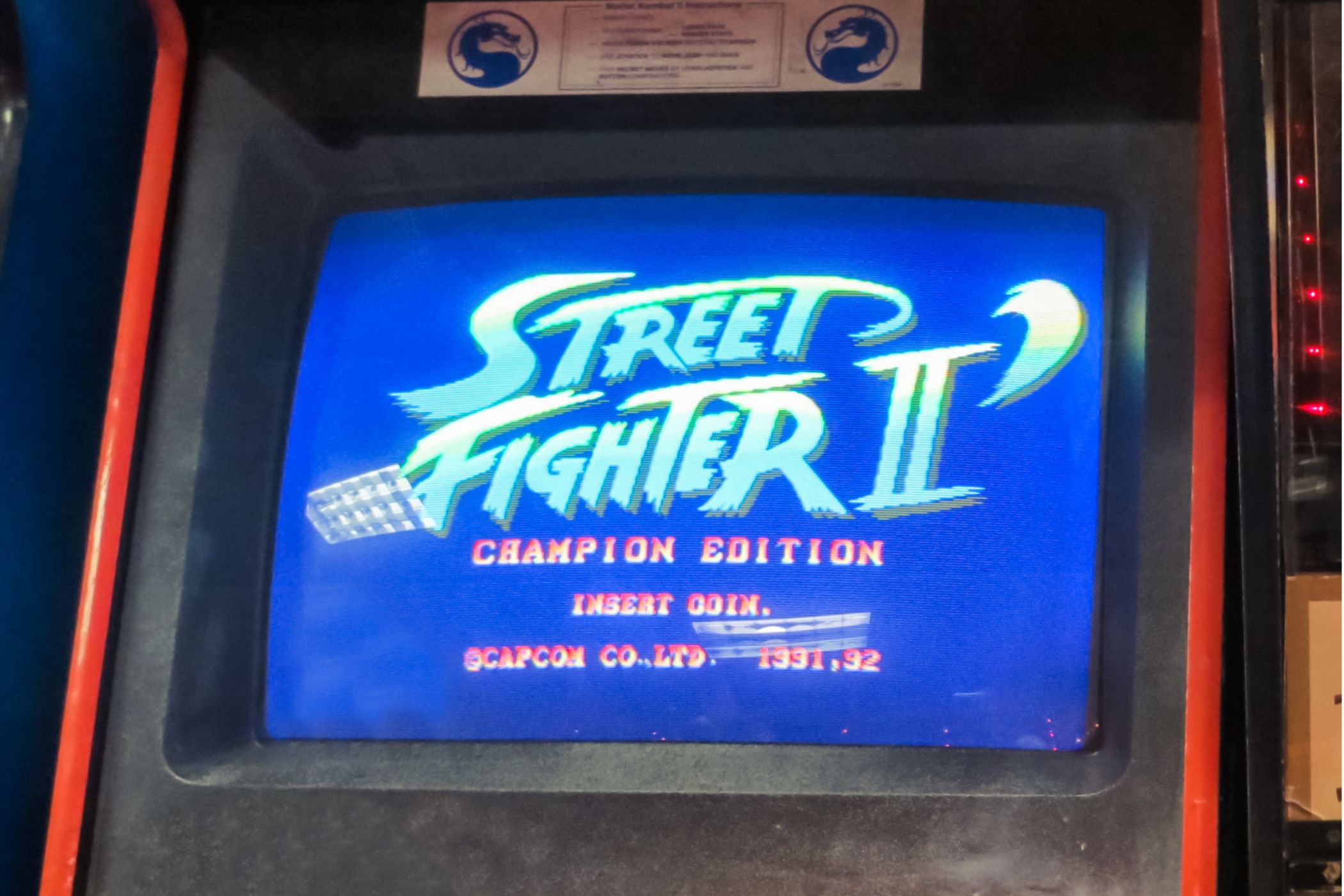 Street Fighter II Champion Edition arcade cabinet.