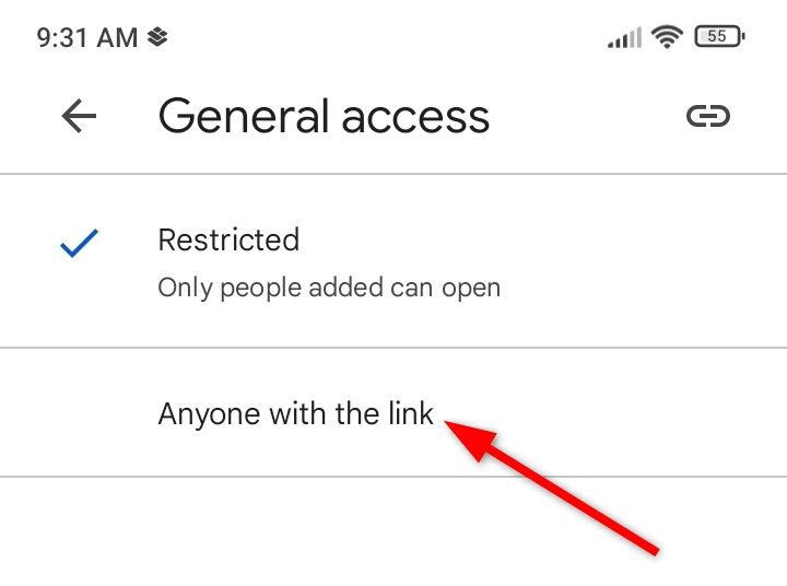 Switching 'General Access' of Drive document to anyone with the link option.