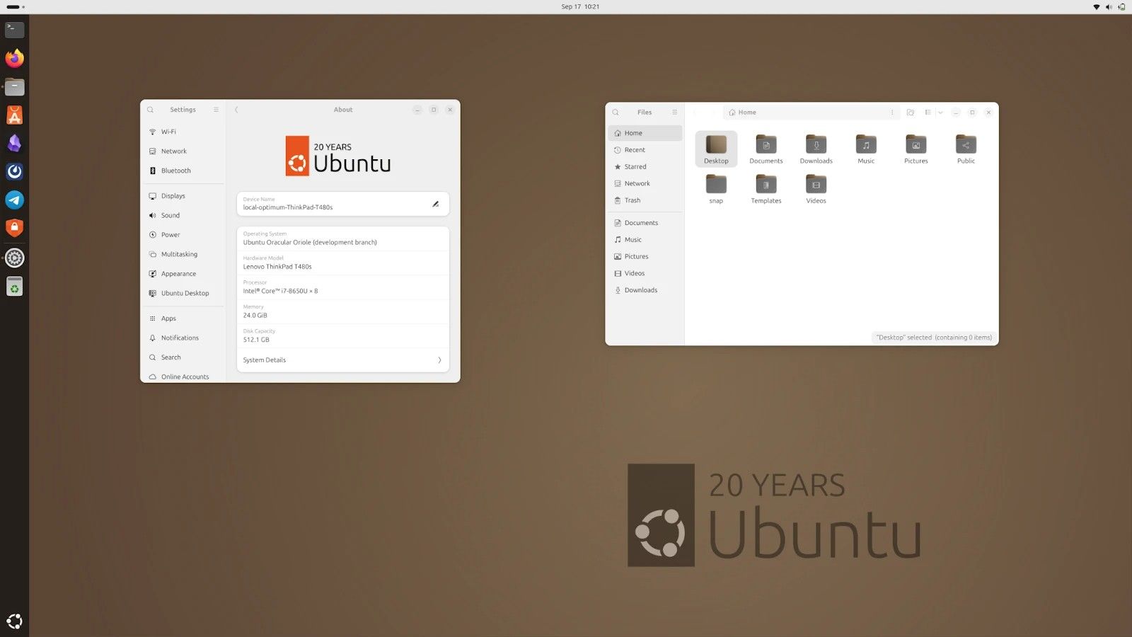 The Ubuntu anniversary screen, it's brown