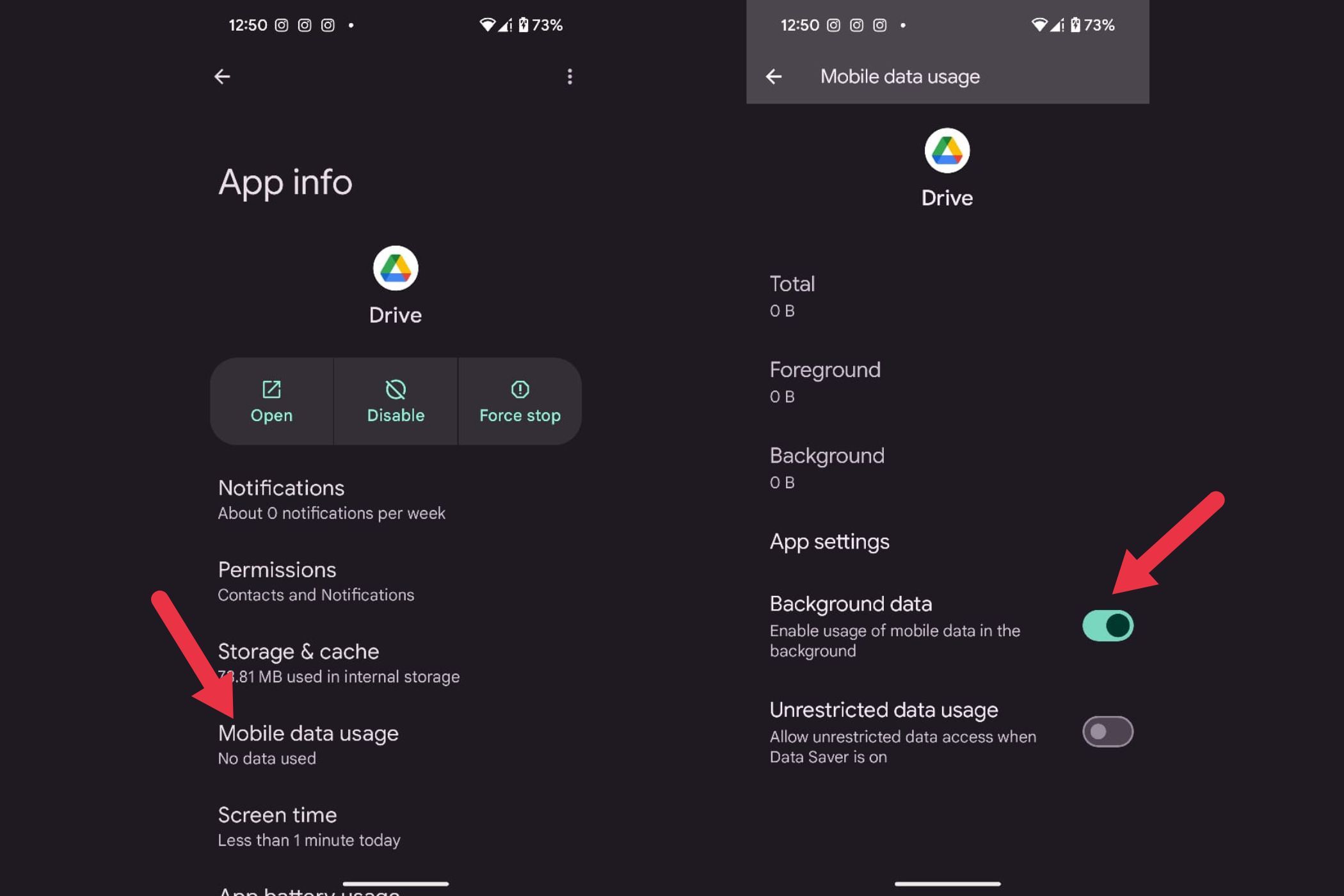 Background Data Restriction