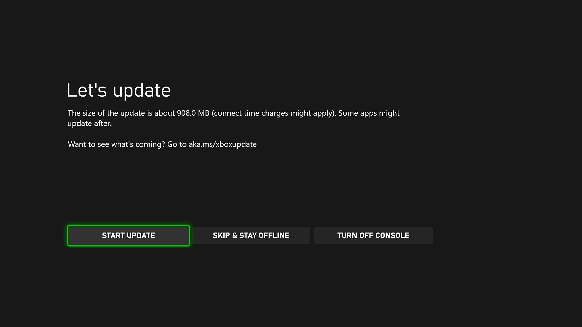 Updating an Xbox console.