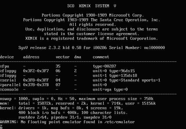 The Xenix operating system