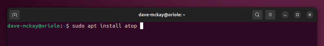 Installing atop on Ubuntu.