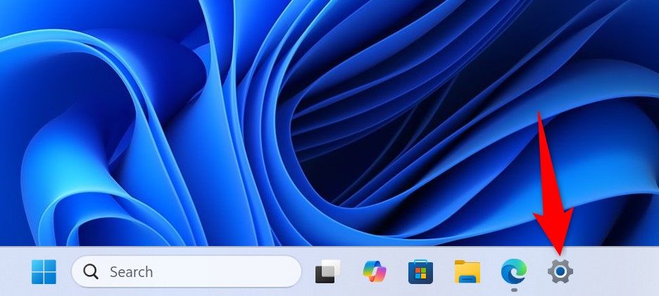 Настройки, выделенные на панели задач Windows.