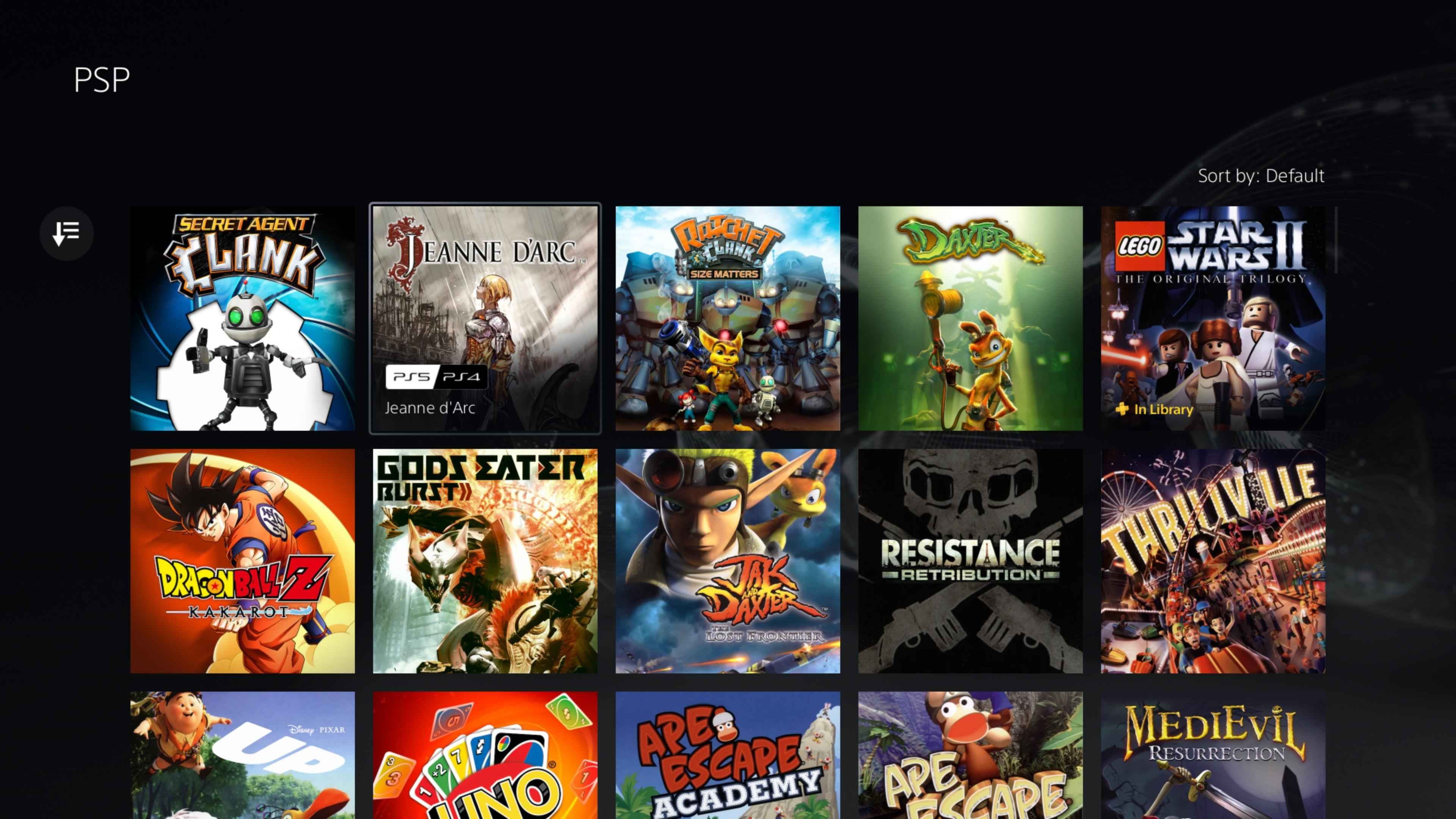 The PSP catalog on PlayStation Plus Premium.