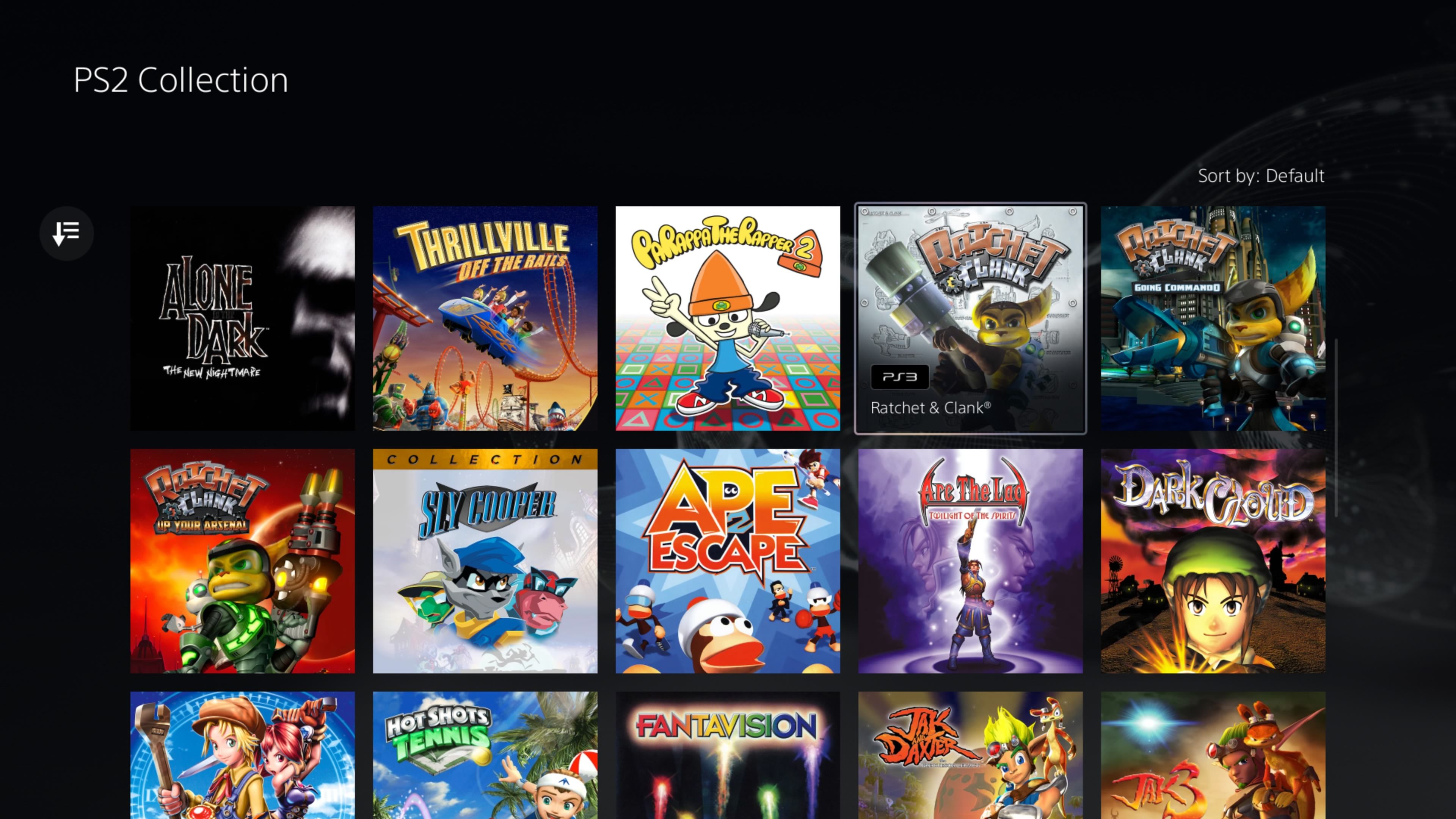 The same Ratchet and Clank games in the PS2 collection, with several missing.