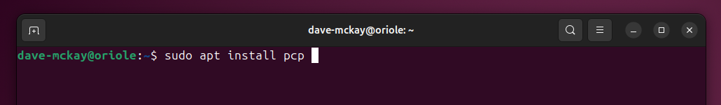 Installing the Performance Co-Pilot package on Ubuntu.