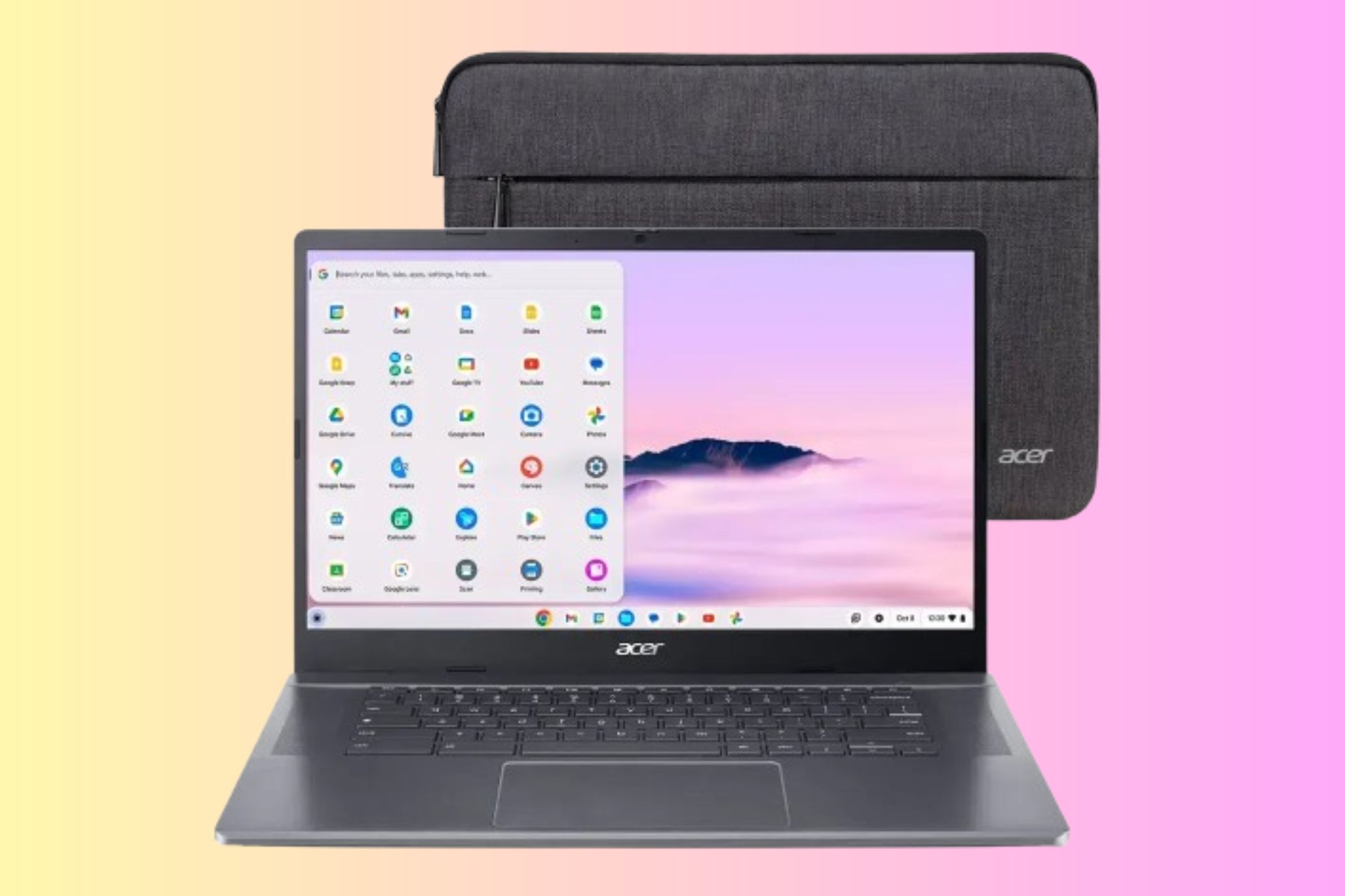 Acer Chromebook Plus 515 on gradient background