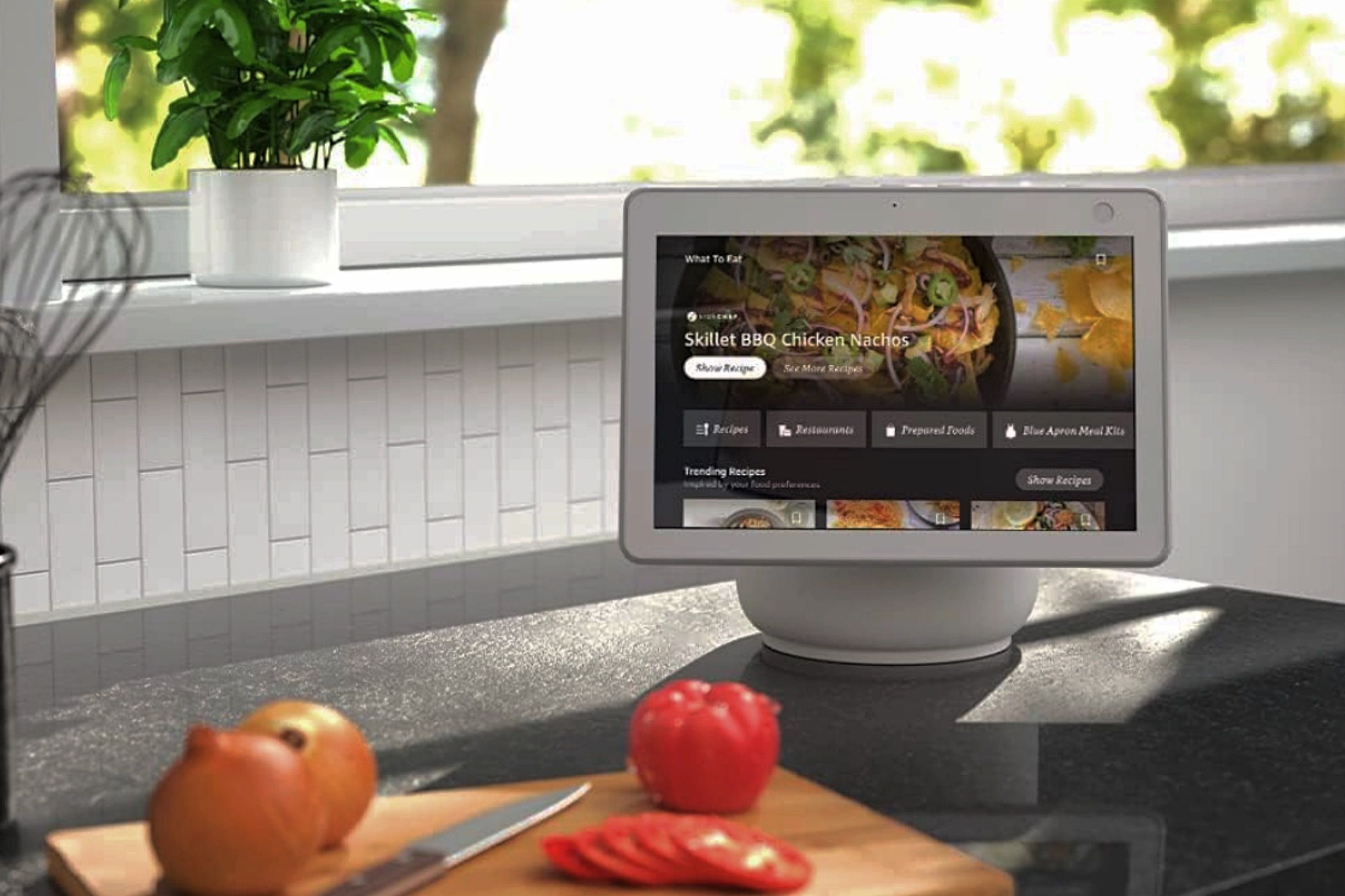 Amazon Echo Show 10 (3rd Gen) in the kitchen.