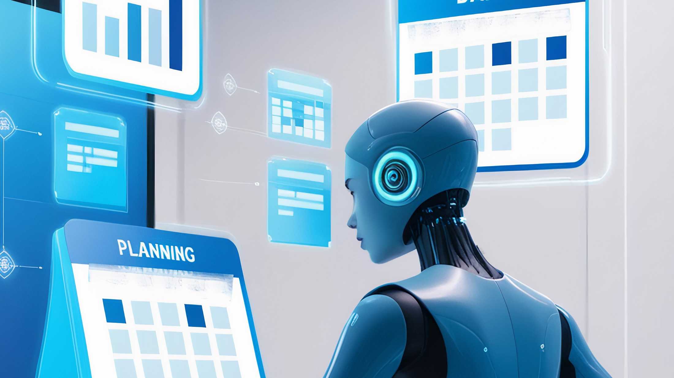 an image of an AI agent surrounded by planners
