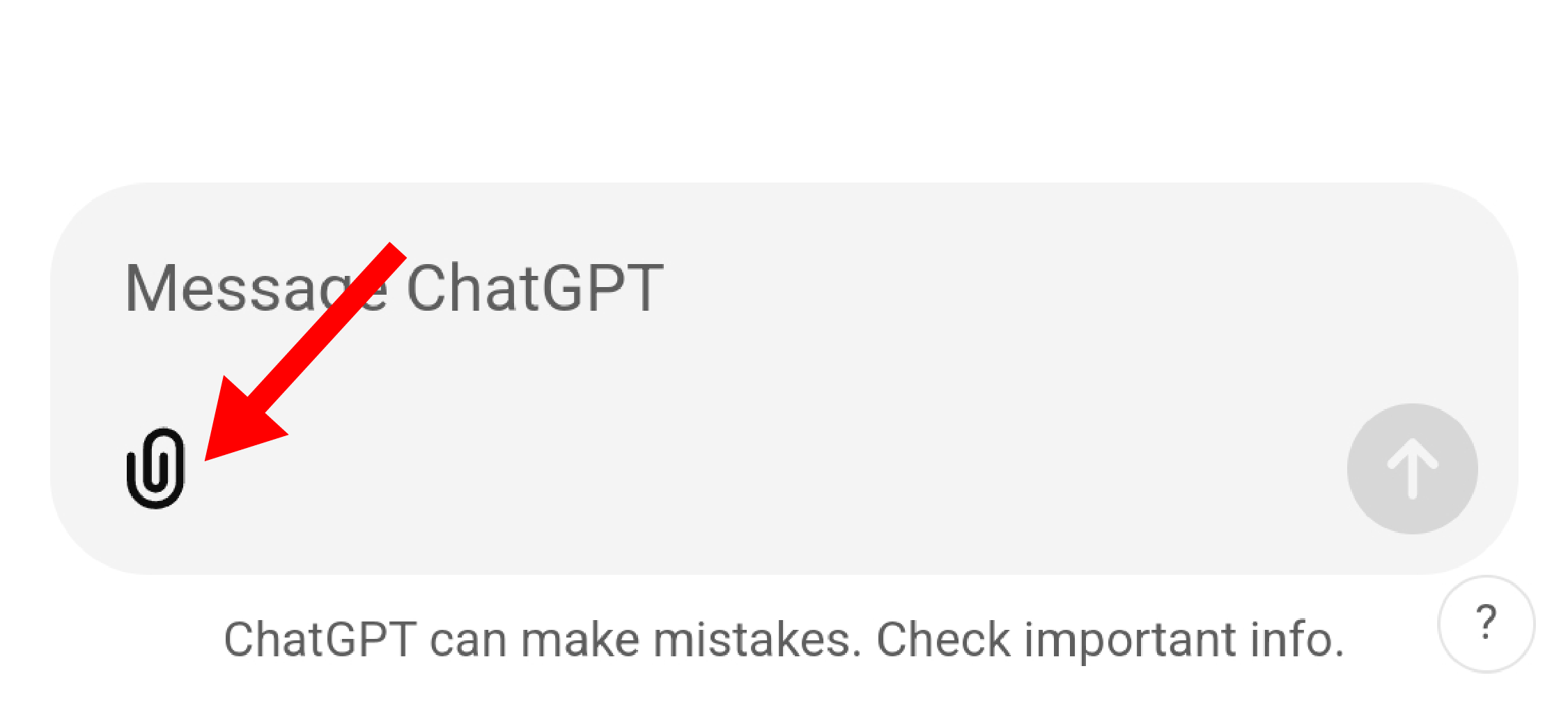 The 'attach' icon in the ChatGPT message field.