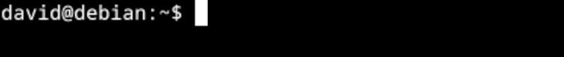 Bash prompt showing username, hostname, and dollar prompt.