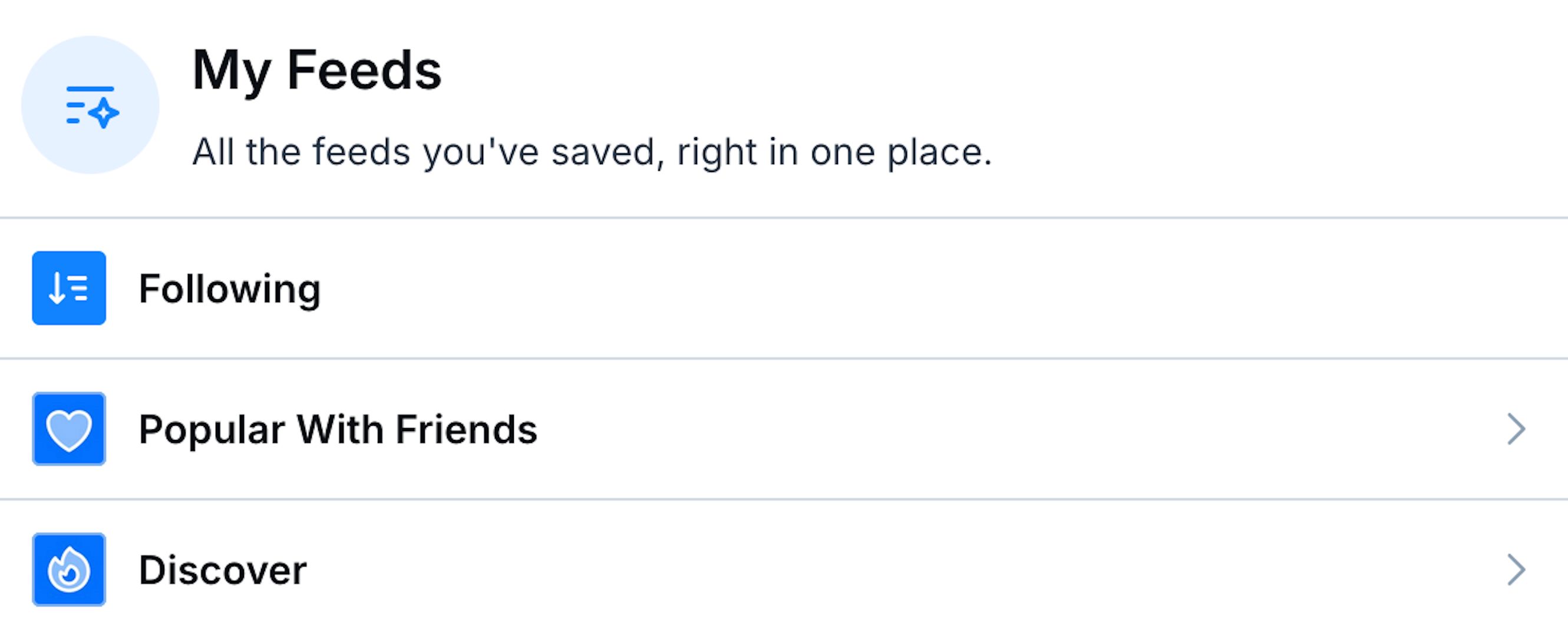 My Feeds options on Bluesky.