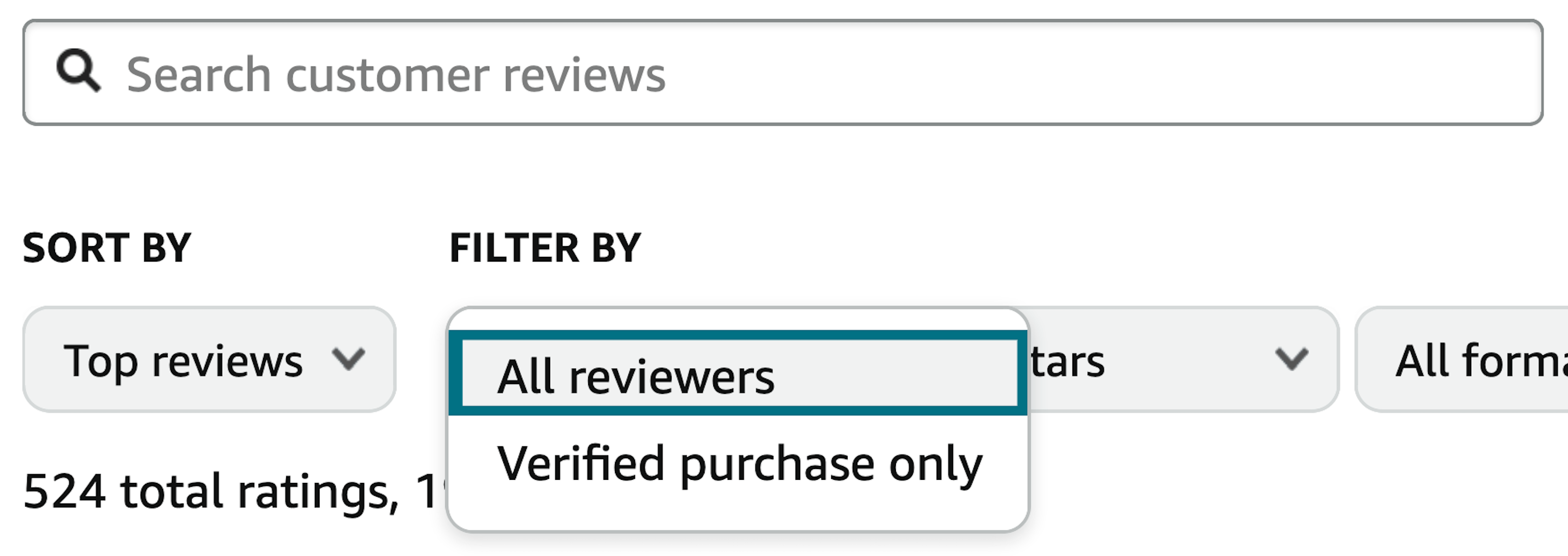 Changing settings to only view reviews from verified purchasers.