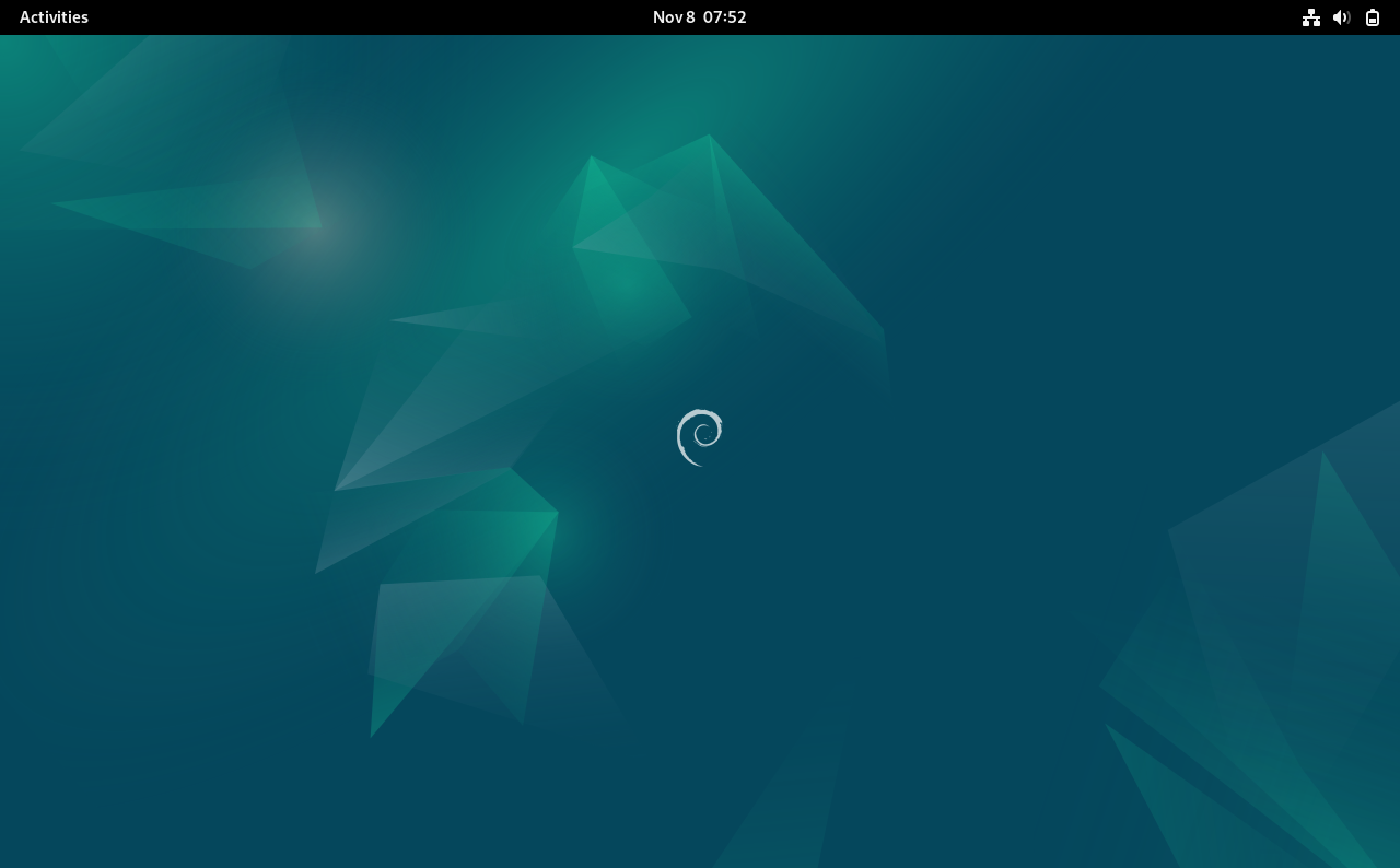 The Debian Linux GNOME desktop.