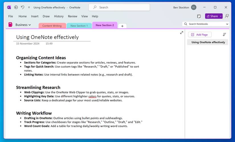I Use OneNote to Quickly Brainstorm: My 6 Top Tips