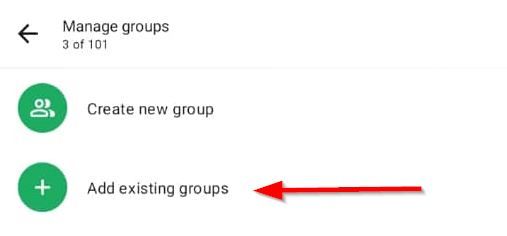 existing group WhatsApp