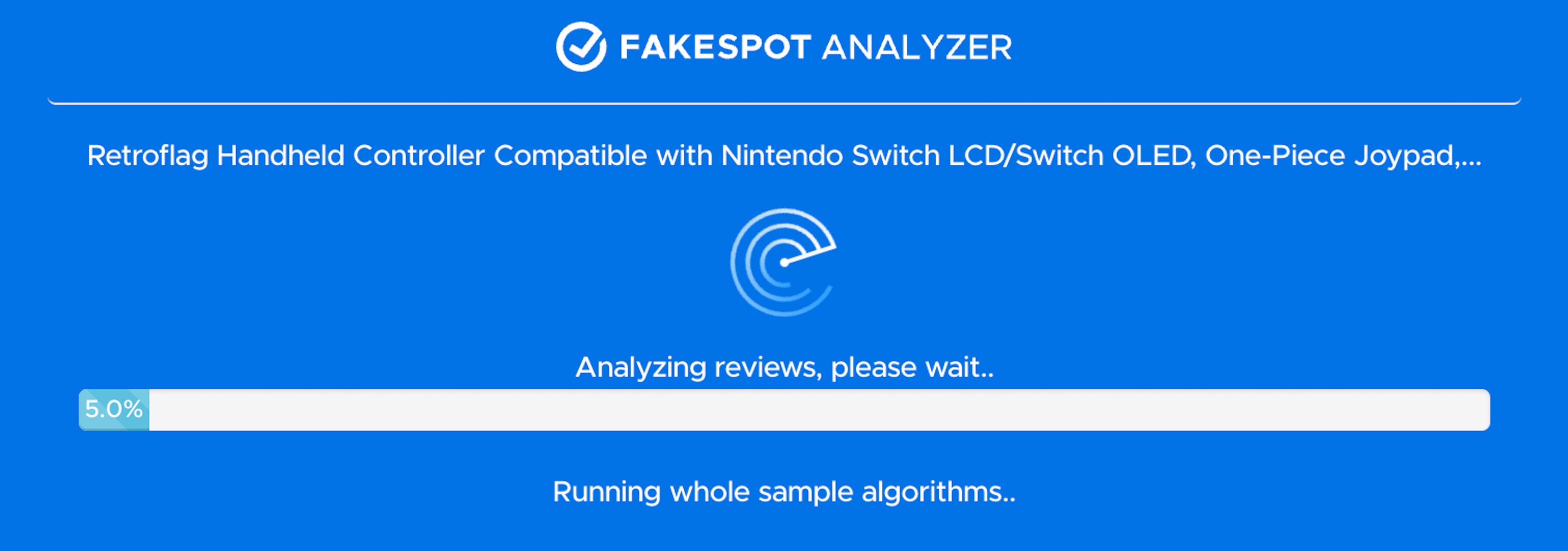 Fakespot analyzing reviews from an Amazon a product page.