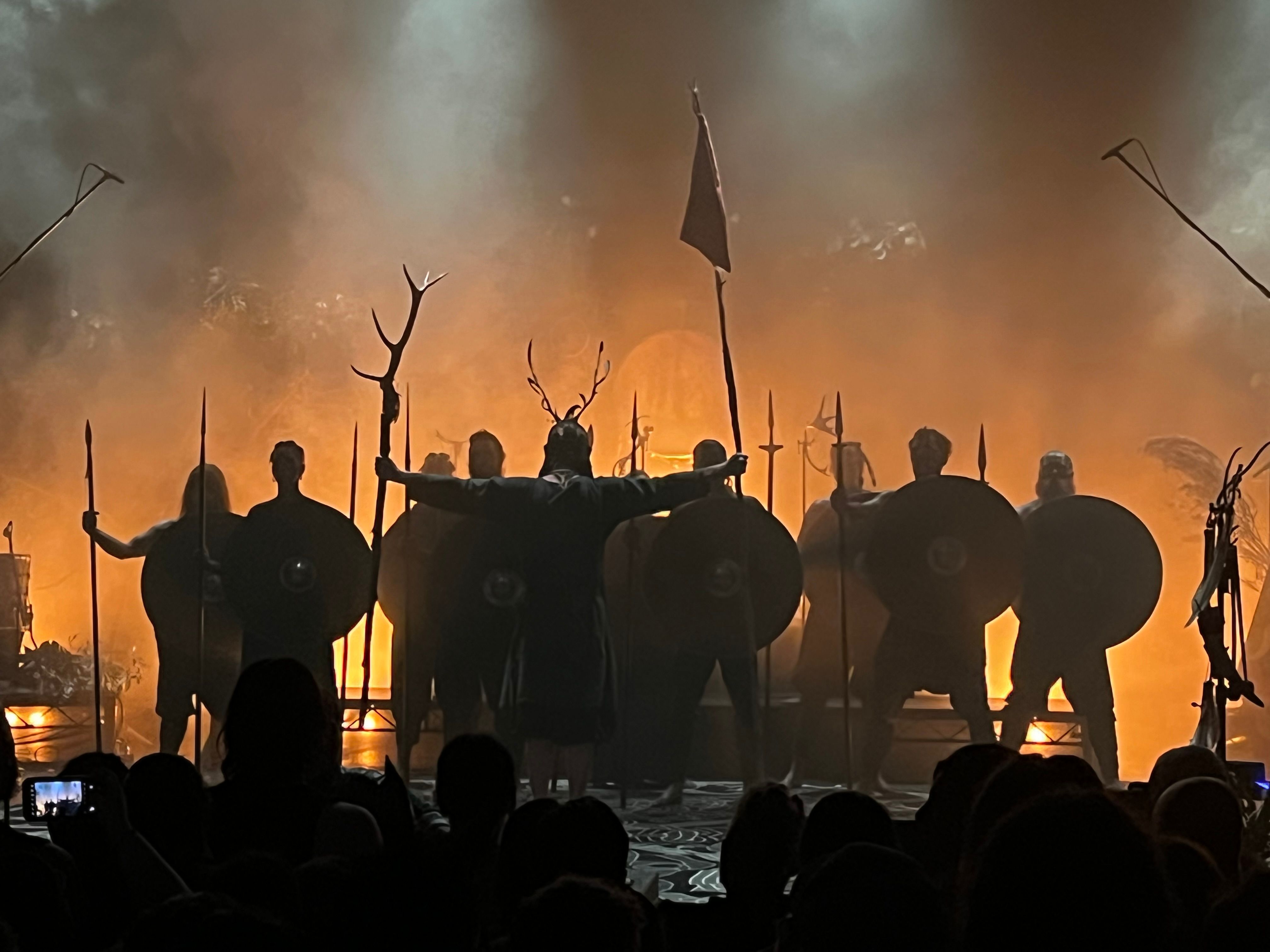 A shot of a performance by Heilung with the iPhone 13 Pro's telephoto lens.