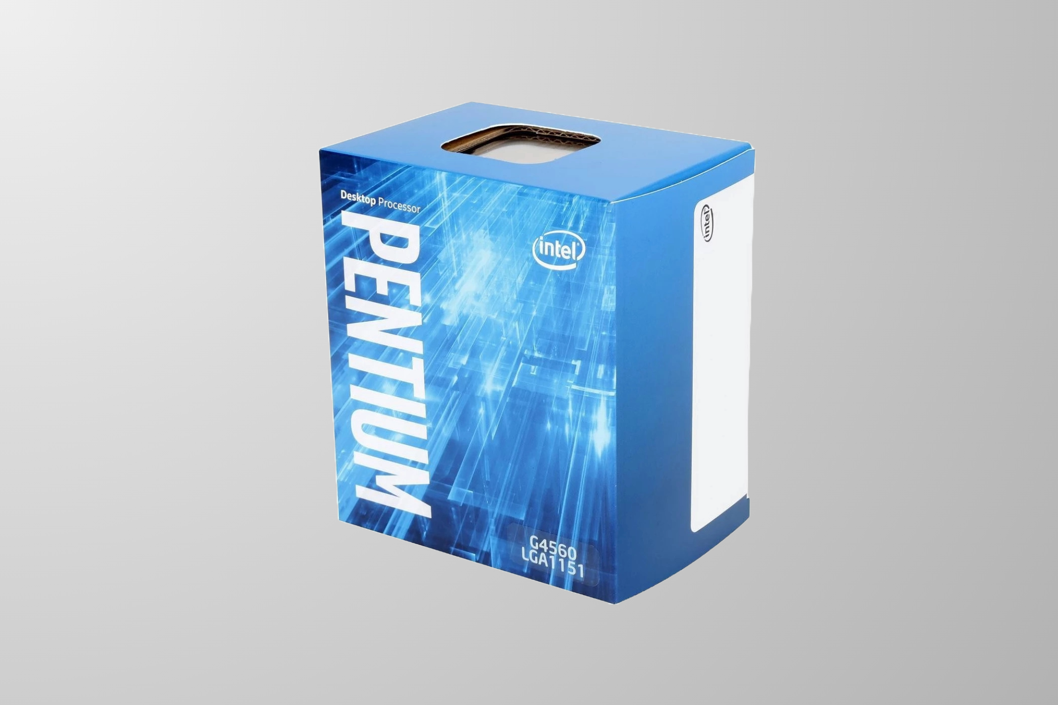 An Intel Pentium G4560 CPU box. 