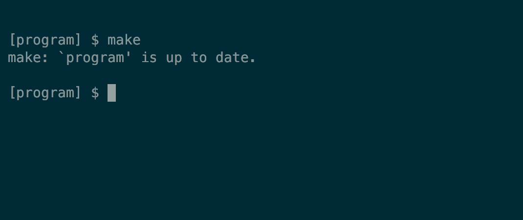 The make program reporting that everything is up to date.