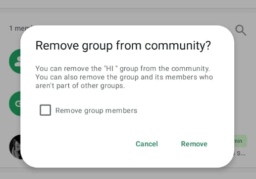 Remove group