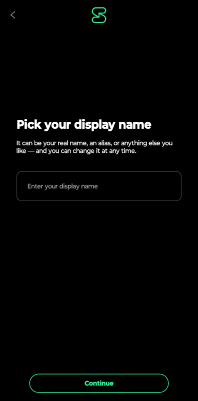 Picking your display name in Session