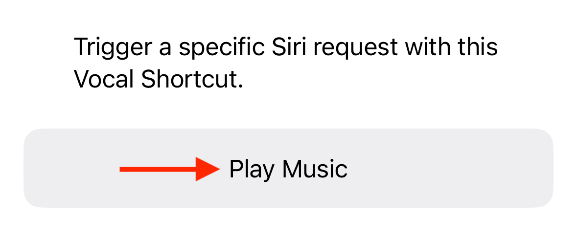 Siri request text for voice commands in iPhone accessibility settings.