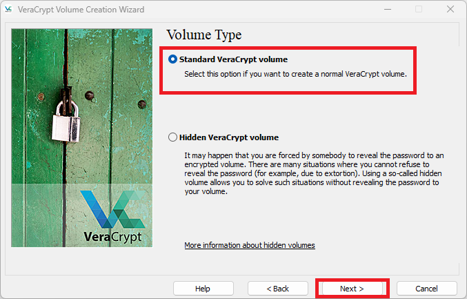 Standard Veracrypt encryption option.