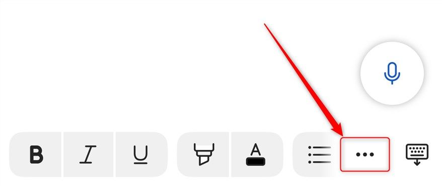 The three dots in the Microsoft Word mobile app.