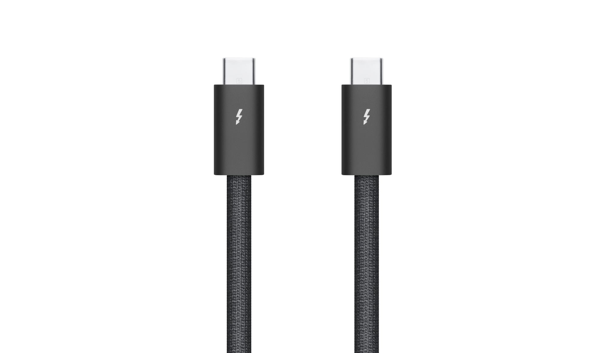 Thunderbolt cable with a lightning icon on the ends.