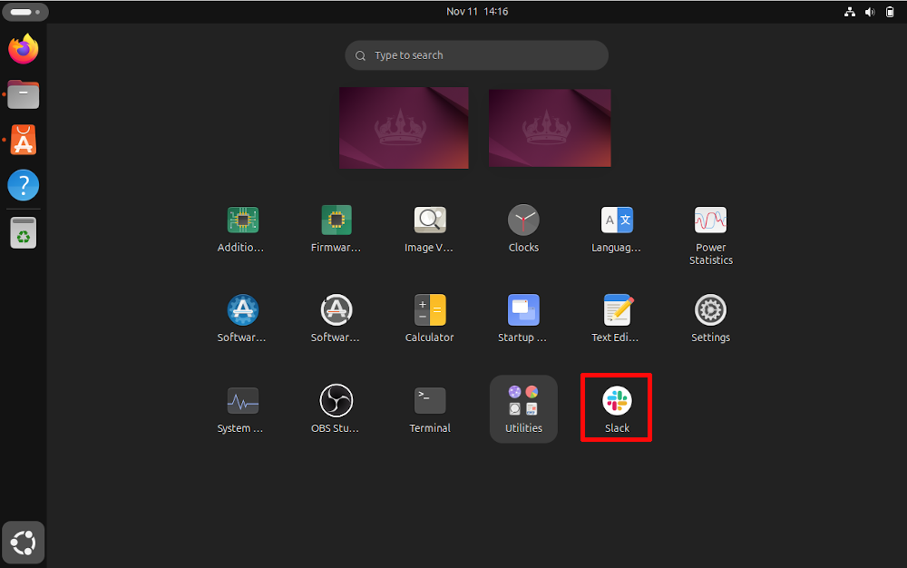 A picture of Slack in the Ubuntu app center