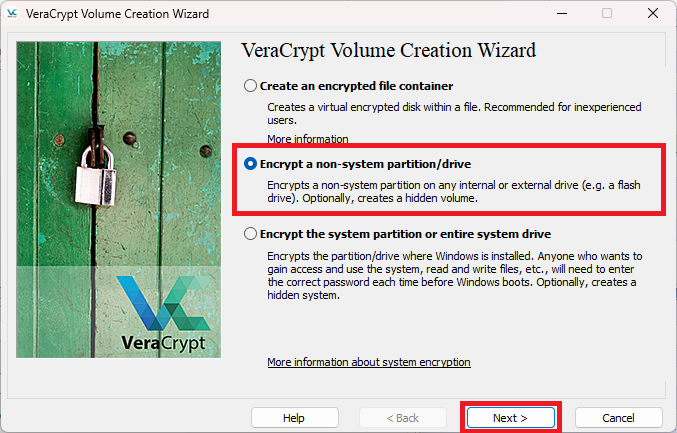 Veracrypt non-system volume.