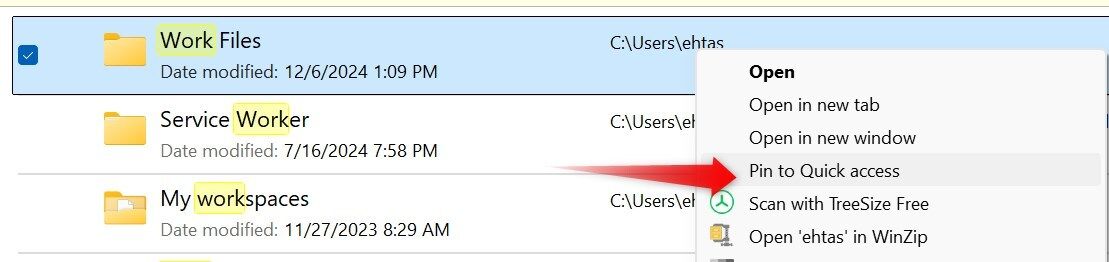 Закрепление папки в быстром доступе в Windows.